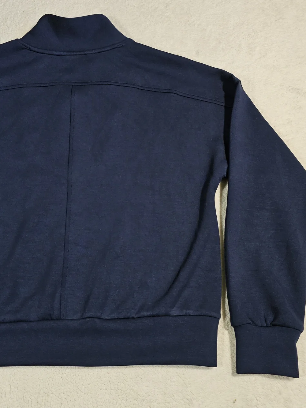 Spanx Air Essentials Half Zip Sweatshirt - TIMELESS NAVY BLUE - MEDIUM